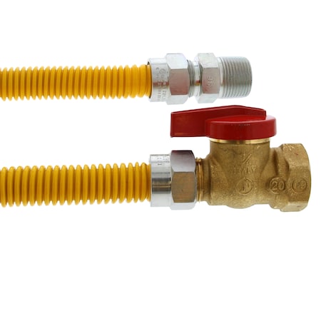 5/8 OD (1/2 ID) Gas Connector, 1/2 MIP X 1/2 FIP Ball Valve X 60